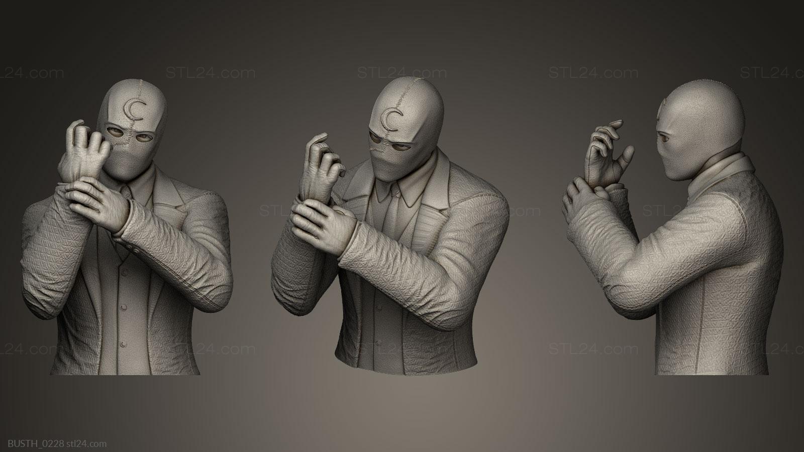 Бюсты монстры и герои (Одежда Лунного Рыцаря, BUSTH_0228) 3D модель для ЧПУ станка